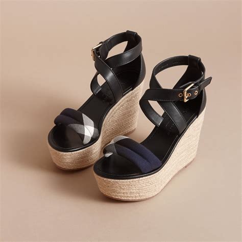 burberry espadrilles navy|burberry espadrille wedges.